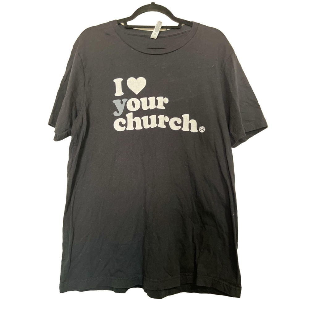 EUC Women’s Bella+Canvas T-shirt XL Black I Love Your Church Graphic Tee